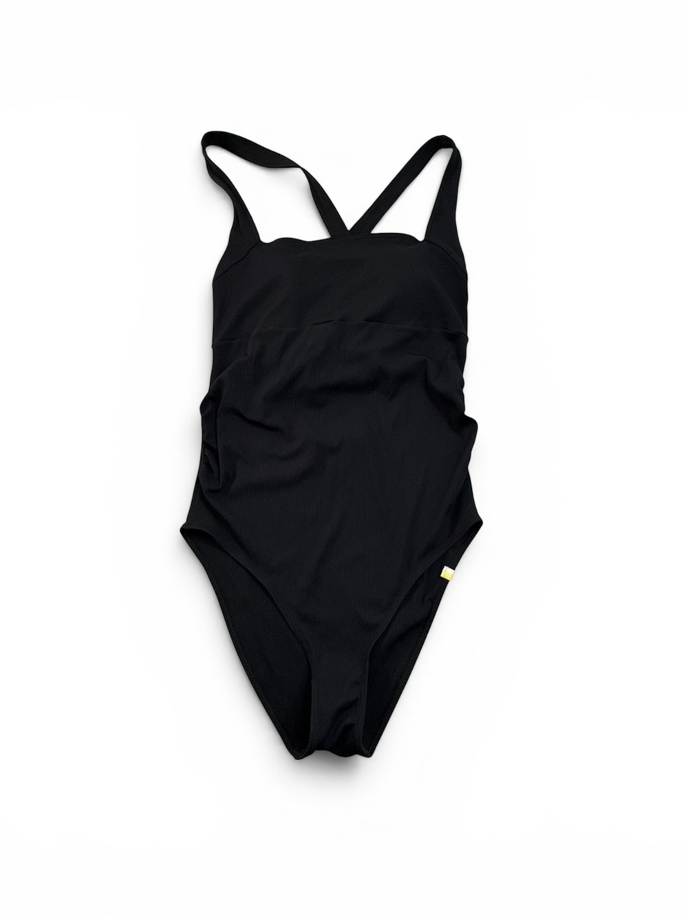 Summersalt One Piece Square Neck Ribbed Swimsuit Black Size 4 Cris Cross Tie